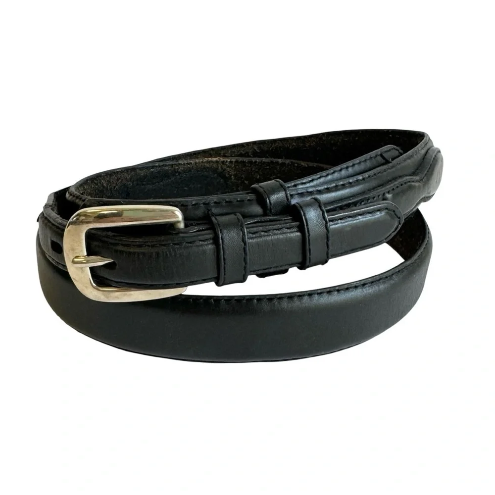 Vintage Black Leather Ranger Belt Cowboy Western Rancher‎ Mens 36 / 38